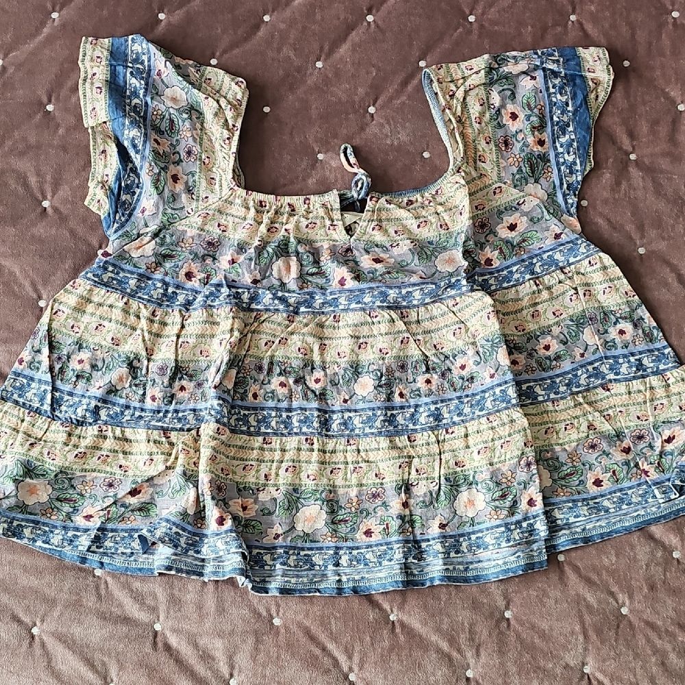Lucky Brand Multicolor Patterned Top, Size S
